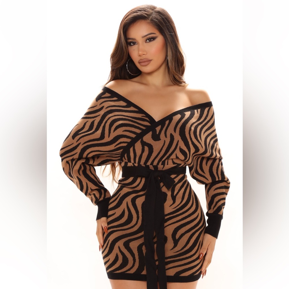 Zebra sweater dress